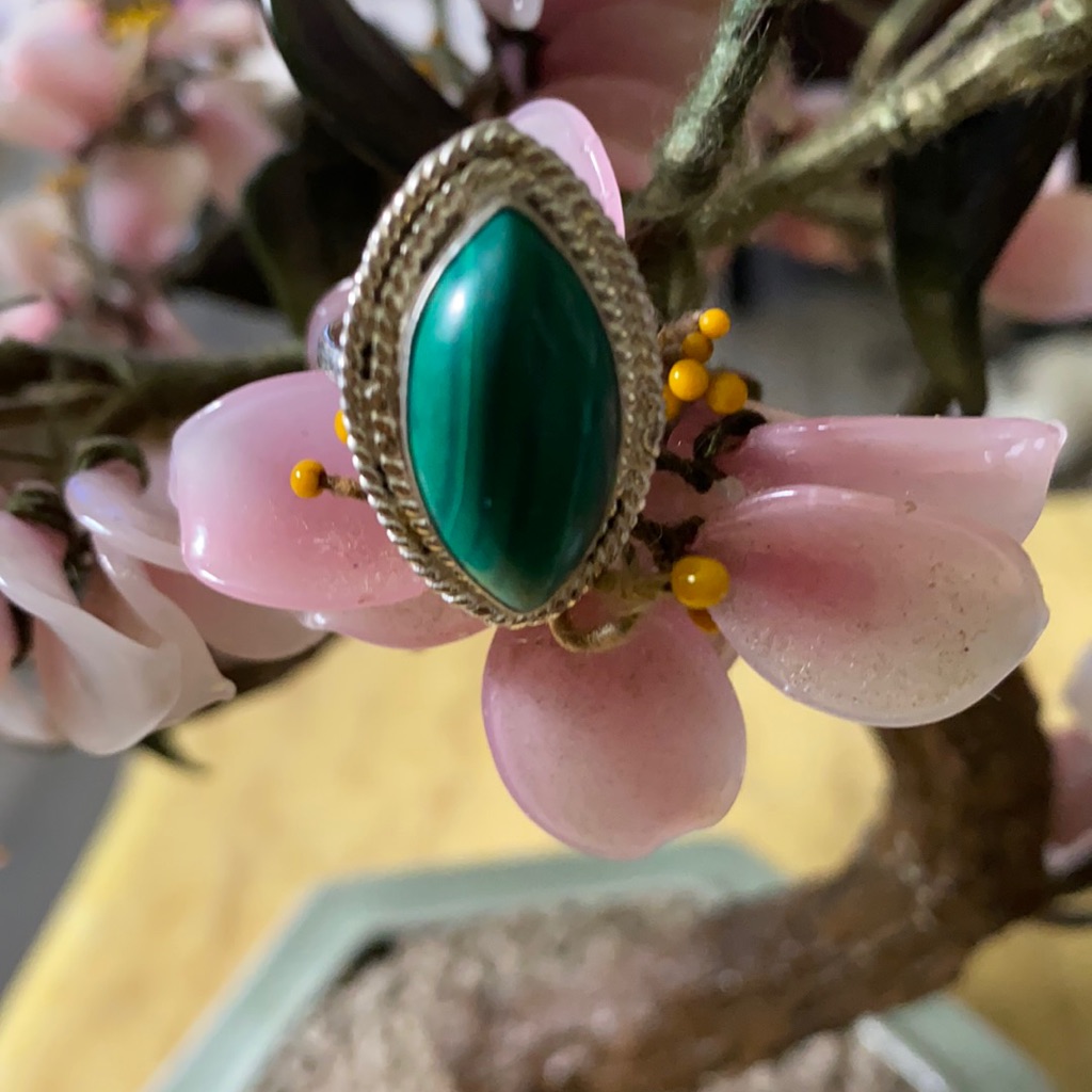 Vintage 925 Malachite Ring